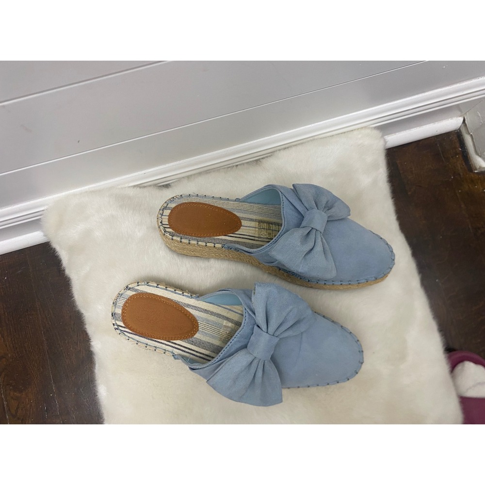 Vintage Havana Mule Blue Platform Shoes